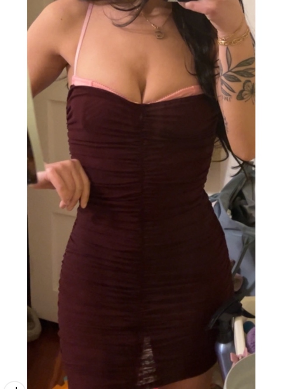 White Fox Taking Lead Mini Dress - Burgundy
